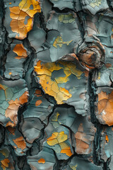 Aufkleber - A close-up of a fantastical tree with bark that shifts colors and patterns based on the time of day,