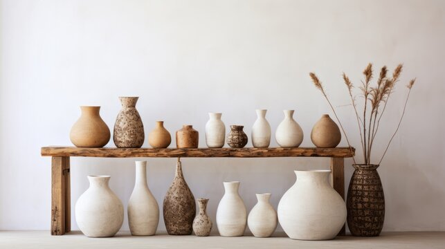earth tone ceramic vase terracotta, ai