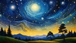  Starry night painting 