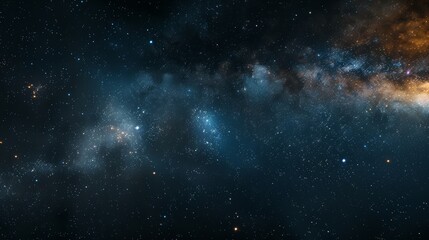Wall Mural - A mesmerizing view of a starry night sky with the Milky Way and distant galaxies.