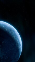 Wall Mural - the beautiful blue planet orbiting in space, surrounded by colorful neabula, 4k
