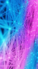 Wall Mural - abstract colorful futuristic technology plexus style motion graphic, graph connection network partic