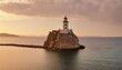 a lighthouse on a rock in the middle of the ocean generative ai