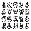 © sahenur89 - outline disability set icon silhouette vector illustration white background