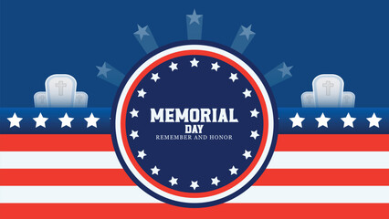 memorial poster design with symbol design and flag vector file