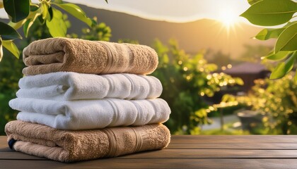 Wall Mural - stack of clean towels