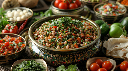 hearty beans stew in a bowl
