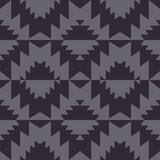 Fototapeta Do przedpokoju - Aztec southwest monochrome gray pattern. Vector aztec southwestern geometric shape seamless pattern monochrome color. Ethnic geometric pattern use for textile, home decoration elements, upholstery.