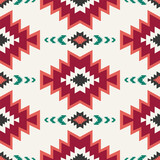 Fototapeta Do przedpokoju - Aztec southwest colorful pattern. Vector colorful aztec geometric shape seamless pattern southwestern style. Ethnic geometric pattern use for fabric, textile, home decoration elements, upholstery, etc
