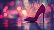 Highlight the chic and stylish aspect of high heels with a visually stunning composition featuring them against a bokeh background