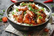 Soy glazed chicken and rice