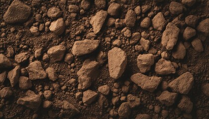 Poster - brown soil texture top view organic ground background