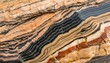 close up of a beautiful brown and black marble surface panorama material colorful and different color layers hight details stone rough ai