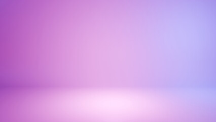 Abstract empty purple pink gradient studio background. Scene for advertising, showcase, presentation, cosmetic ads, website, banner. Product display. 3D room.