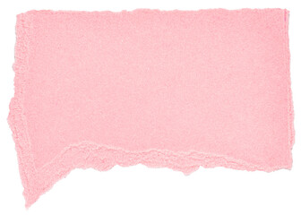 Wall Mural - isolated cut out torn pastel pink piece of blank paper note cardboard with texture and copy space fo