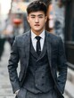 Professional Focus: Young Asian Man in Corporate Setting