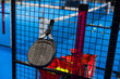 Paddle tennis objects and court.