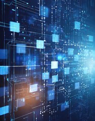 Abstract technology innovative background code glowing on the screen