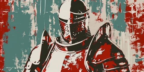 Wall Mural - knight girl, medieval illustration, desktop background