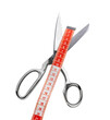 Scissors and centimeter concept.