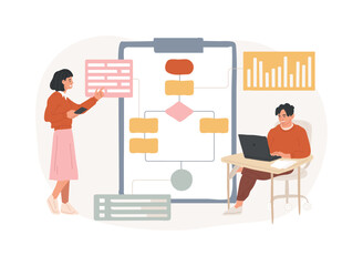 Wall Mural - workflow process isolated concept vector illustration.
