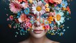© Sonya - A woman with flowers in her hair and adorned with them on her face and body
