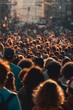 © StockUp - Image of a bustling street scene with a focus on individuals in the foreground, amidst a crowd, faces are blurred