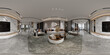 3d render of luxury home interior, 360 degrees view