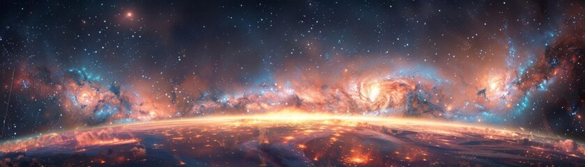 Wall Mural - A 3D interactive galaxy map in a planetarium