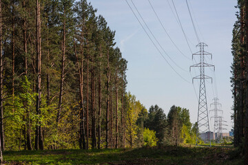 Electric line supplying the city with electricity