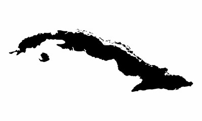 Wall Mural - Cuba silhouette map