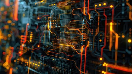 Data technology visualisation. Generative AI