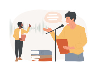 Wall Mural - Voice and speech training isolated concept vector illustration.