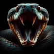 Close up Of hissing snake With Black Background 4K Wallpaper
