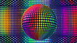disco ball with rainbow colors background