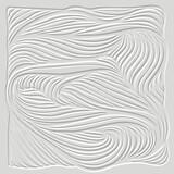 Fototapeta Perspektywa 3d - 3d abstract doodle waves emboss textured white seamless pattern. Surface ornamental wavy lines, curves, doodles embossed vector background. Beautiful relief miimalist trendy ornaments. Grunge texture