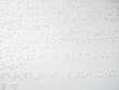 Sheet of paper with Braille text