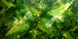 Green leaves in abstract pattern creating a lush green background