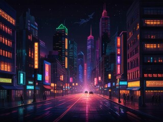 neon city at night aesthetic