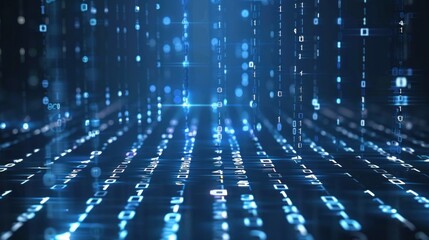 background vector illustration.Matrix.Binary Computer Code.Falling dots AI generated