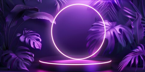 abstract background with glowing neon light product display