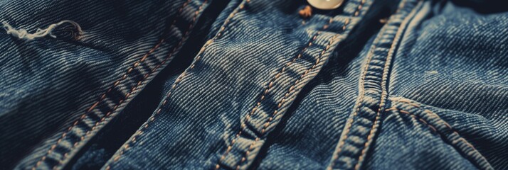 A detailed image showcasing the texture and stitching on a pair of denim jeans, highlighting the quality of the material