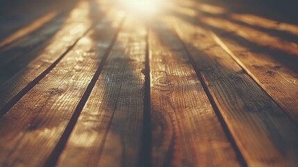 Wall Mural -  sun's rays permeating its top planks