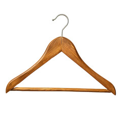 Wooden hanger isolated on white or transparent background