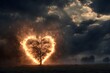 Flammendes Herz: Naturgewalt und Leidenschaft unter dramatischem Himmel