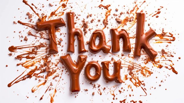 Words Thank You created in Chocolate Typography.