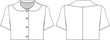 peter pan collared buttoned short sleeve crop cropped shirt blouse top template technical drawing flat sketch cad mockup fashion woman design style model
