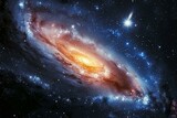 Fototapeta  - Stunning Spiral Galaxy Amidst Twinkling Stars in Deep Space