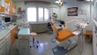 © wikkie - Panorama of 360 degrees of interior of dental clinic. generative AI image