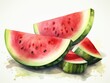 Watermelon watercolor style isolated on white background
